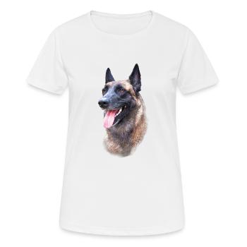 Malinois Hundekopf - Frauen T-Shirt atmungsaktiv - Weiß - Vorne - AI Model Female 172 dark (172cm)