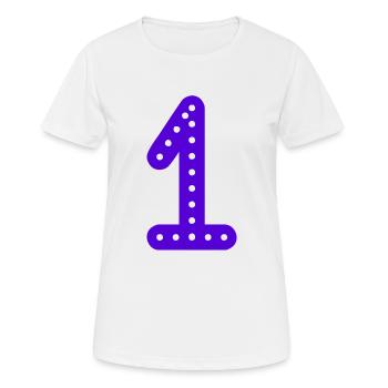1. 1 AN. 1er ANNIVERSAIRE. ANNIVERSAIRE 1 AN - T-shirt respirant Femme - blanc - Devant - AI Model Female 172 dark (172cm)