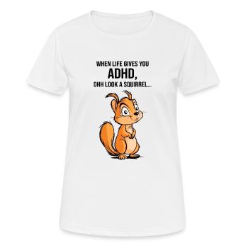 ADHS Eichhörnchen - Frauen T-Shirt atmungsaktiv - Weiß - Vorne - AI Model Female 172 dark (172cm)