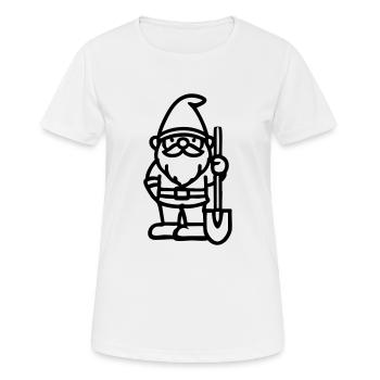 Nain de jardin nain avec pelle - T-shirt respirant Femme - blanc - Devant - AI Model Female 172 dark (172cm)