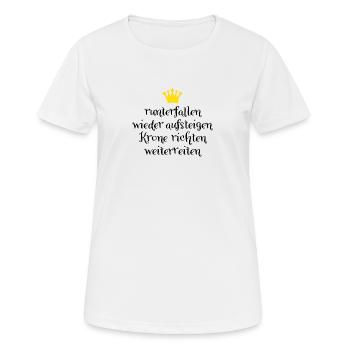 Reitunfall - Frauen T-Shirt atmungsaktiv - Weiß - Vorne - AI Model Female 172 dark (172cm)