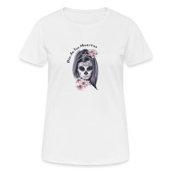 Día de los Muertos - Vintage Look - Used Look - Frauen T-Shirt atmungsaktiv - Weiß - Vorne - AI Model Female 172 dark (172cm)
