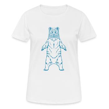 ours brun - T-shirt respirant Femme - blanc - Devant - AI Model Female 172 dark (172cm)