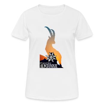 Almjunkie originaire du Capricorne avec Edelweiss - T-shirt respirant Femme - blanc - Devant - AI Model Female 172 dark (172cm)