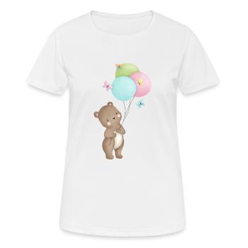 Bear with balloons - Women's Breathable T-Shirt - white - Front - AI Model Female 172 dark (172cm)