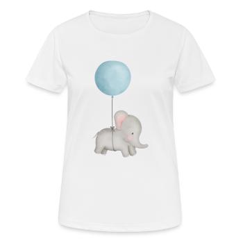 Baby Elefant mit Ballon - Frauen T-Shirt atmungsaktiv - Weiß - Vorne - AI Model Female 172 dark (172cm)