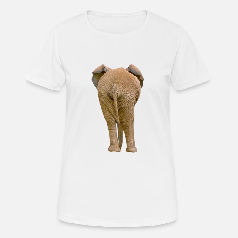 Elephant popo - Women's Breathable T-Shirt - white