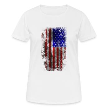 USA distressed flag - Women's Breathable T-Shirt - white - Front - AI Model Female 172 dark (172cm)