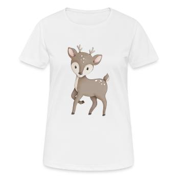 Deer fawn - Women's Breathable T-Shirt - white - Front - AI Model Female 172 dark (172cm)