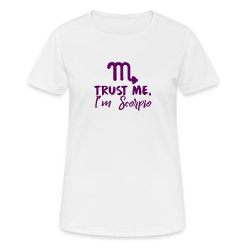 Sternzeichen Skorpion / Zodiac Scorpio - Frauen T-Shirt atmungsaktiv - Weiß - Vorne - AI Model Female 172 dark (172cm)