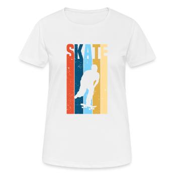 Skate Skateboard Skater - T-shirt respirant Femme - blanc - Devant - AI Model Female 172 dark (172cm)
