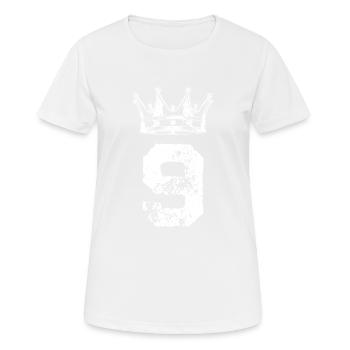 9 Zahl Krone - Frauen T-Shirt atmungsaktiv - Weiß - Vorne - AI Model Female 172 dark (172cm)