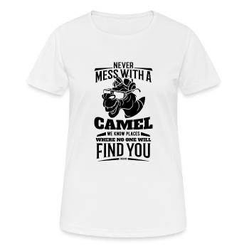 Never Mess With A Camel - Women's Breathable T-Shirt - white - Front - AI Model Female 172 dark (172cm)