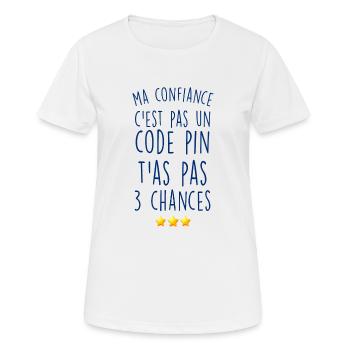 Ma Confiance humour Femme - T-shirt respirant Femme - blanc - Devant - AI Model Female 172 dark (172cm)