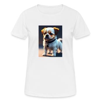 chien mignon - T-shirt respirant Femme - blanc - Devant - AI Model Female 172 dark (172cm)