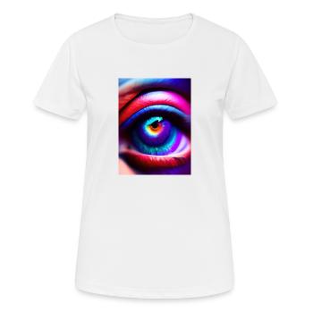Œil lucide - T-shirt respirant Femme - blanc - Devant - AI Model Female 172 dark (172cm)