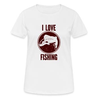 Angler Angelhaken Angelrute Sportfischer - Frauen T-Shirt atmungsaktiv - Weiß - Vorne - AI Model Female 172 dark (172cm)