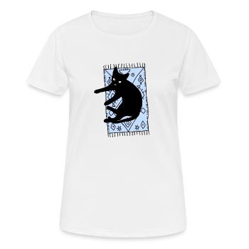 Cat on the carpet - Women's Breathable T-Shirt - white - Front - AI Model Female 172 dark (172cm)
