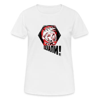 Gagarin - LET'S GO! - Frauen T-Shirt atmungsaktiv - Weiß - Vorne - AI Model Female 172 dark (172cm)