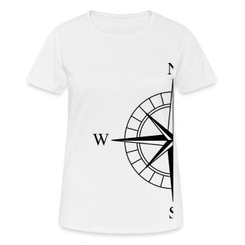 boussole - T-shirt respirant Femme - blanc - Devant - AI Model Female 172 dark (172cm)