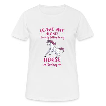Pferd Reiterin Reiten Horse Pferdespruch Geschenk - Frauen T-Shirt atmungsaktiv - Weiß - Vorne - AI Model Female 172 dark (172cm)