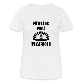 Meilleur papa pizzaiolo - T-shirt respirant Femme - blanc - Devant - AI Model Female 172 dark (172cm)