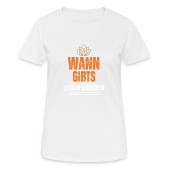Quand y a-t-il une bière délicieuse ? - T-shirt respirant Femme - blanc - Devant - AI Model Female 172 dark (172cm)
