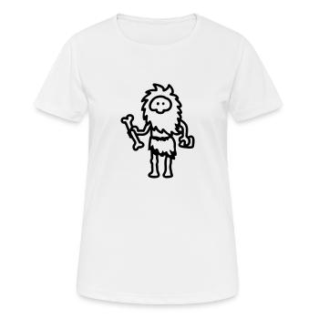 Caveman - line - Women's Breathable T-Shirt - white - Front - AI Model Female 172 dark (172cm)