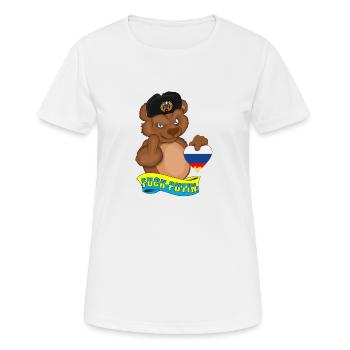 Russland Bär Fuck Putin Ukraine Krieg - Frauen T-Shirt atmungsaktiv - Weiß - Vorne - AI Model Female 172 dark (172cm)