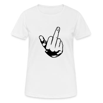 Finger - Frauen T-Shirt atmungsaktiv - Weiß - Vorne - AI Model Female 172 dark (172cm)