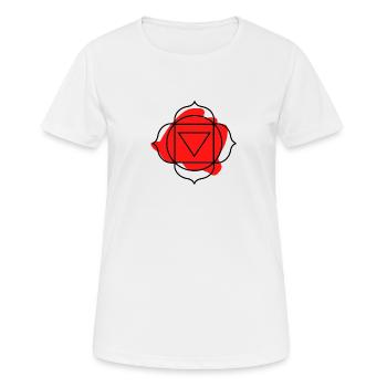 CHAKRA Muladhara - Frauen T-Shirt atmungsaktiv - Weiß - Vorne - AI Model Female 172 dark (172cm)