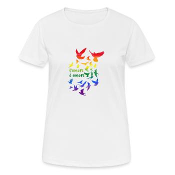 l amore è amore ,deaf, deaf,graffiti,rainbow - Women's Breathable T-Shirt - white - Front - AI Model Female 172 dark (172cm)