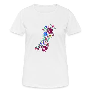 ornaments,flowers,colorful,flower,tendrils,floral - Women's Breathable T-Shirt - white - Front - AI Model Female 172 dark (172cm)