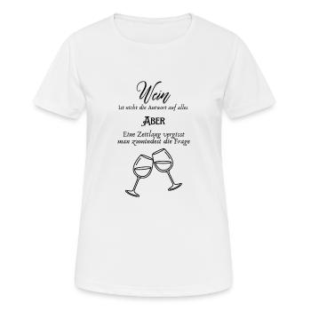 Wein - Frauen T-Shirt atmungsaktiv - Weiß - Vorne - AI Model Female 172 dark (172cm)