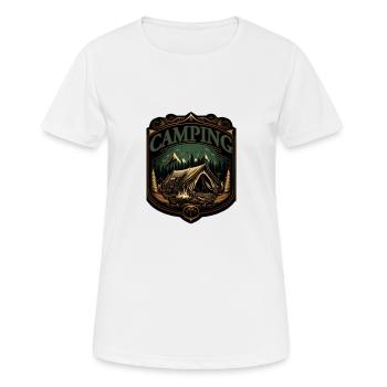 Logo du camping - T-shirt respirant Femme - blanc - Devant - AI Model Female 172 dark (172cm)