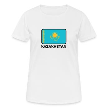 Drapeau national du Kazakhstan - T-shirt respirant Femme - blanc - Devant - AI Model Female 172 dark (172cm)