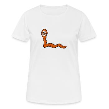 Regenwurm - Frauen T-Shirt atmungsaktiv - Weiß - Vorne - AI Model Female 172 dark (172cm)