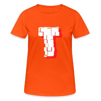 tiles white red t - Women's Breathable T-Shirt - neon orange - Front - AI Model Female 172 dark (172cm)