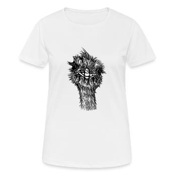 Drôle de tête d’autruche d’oiseau vintage - T-shirt respirant Femme - blanc - Devant - AI Model Female 172 dark (172cm)