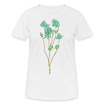 Strauch Gewächs - Mosaik Illustration - Frauen T-Shirt atmungsaktiv - Weiß - Vorne - AI Model Female 172 dark (172cm)