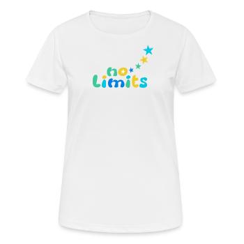 Pas de limites Bleu-Vert - T-shirt respirant Femme - blanc - Devant - AI Model Female 172 dark (172cm)