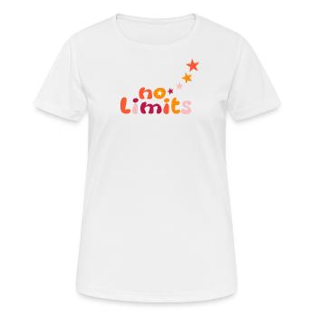 Pas de limites en jaune, orange, rouge - T-shirt respirant Femme - blanc - Devant - AI Model Female 172 dark (172cm)