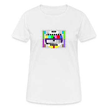Testbild test card status no signal screen Display - Frauen T-Shirt atmungsaktiv - Weiß - Vorne - AI Model Female 172 dark (172cm)