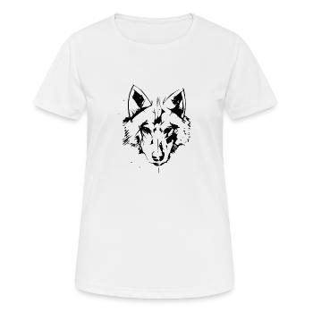 loup - T-shirt respirant Femme - blanc - Devant - AI Model Female 172 dark (172cm)