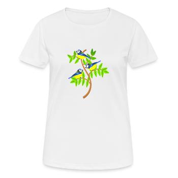 Blaumeisen - Frauen T-Shirt atmungsaktiv - Weiß - Vorne - AI Model Female 172 dark (172cm)