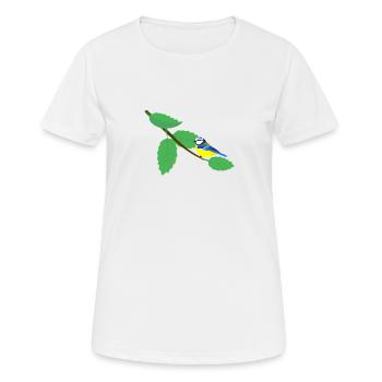Blaumeise - Frauen T-Shirt atmungsaktiv - Weiß - Vorne - AI Model Female 172 dark (172cm)