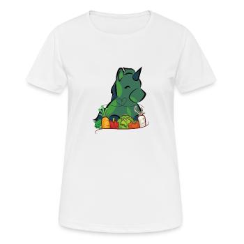 Veggie Einhorn - Frauen T-Shirt atmungsaktiv - Weiß - Vorne - AI Model Female 172 dark (172cm)