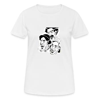 ZoffArt MARX BROTHERS - Frauen T-Shirt atmungsaktiv - Weiß - Vorne - AI Model Female 172 dark (172cm)