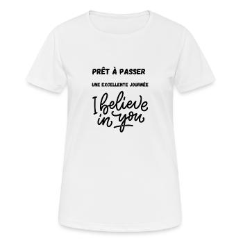 Ajouter un titre 75 - T-shirt respirant Femme - blanc - Devant - AI Model Female 172 dark (172cm)