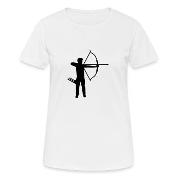 Tir à l'arc - T-shirt respirant Femme - blanc - Devant - AI Model Female 172 dark (172cm)